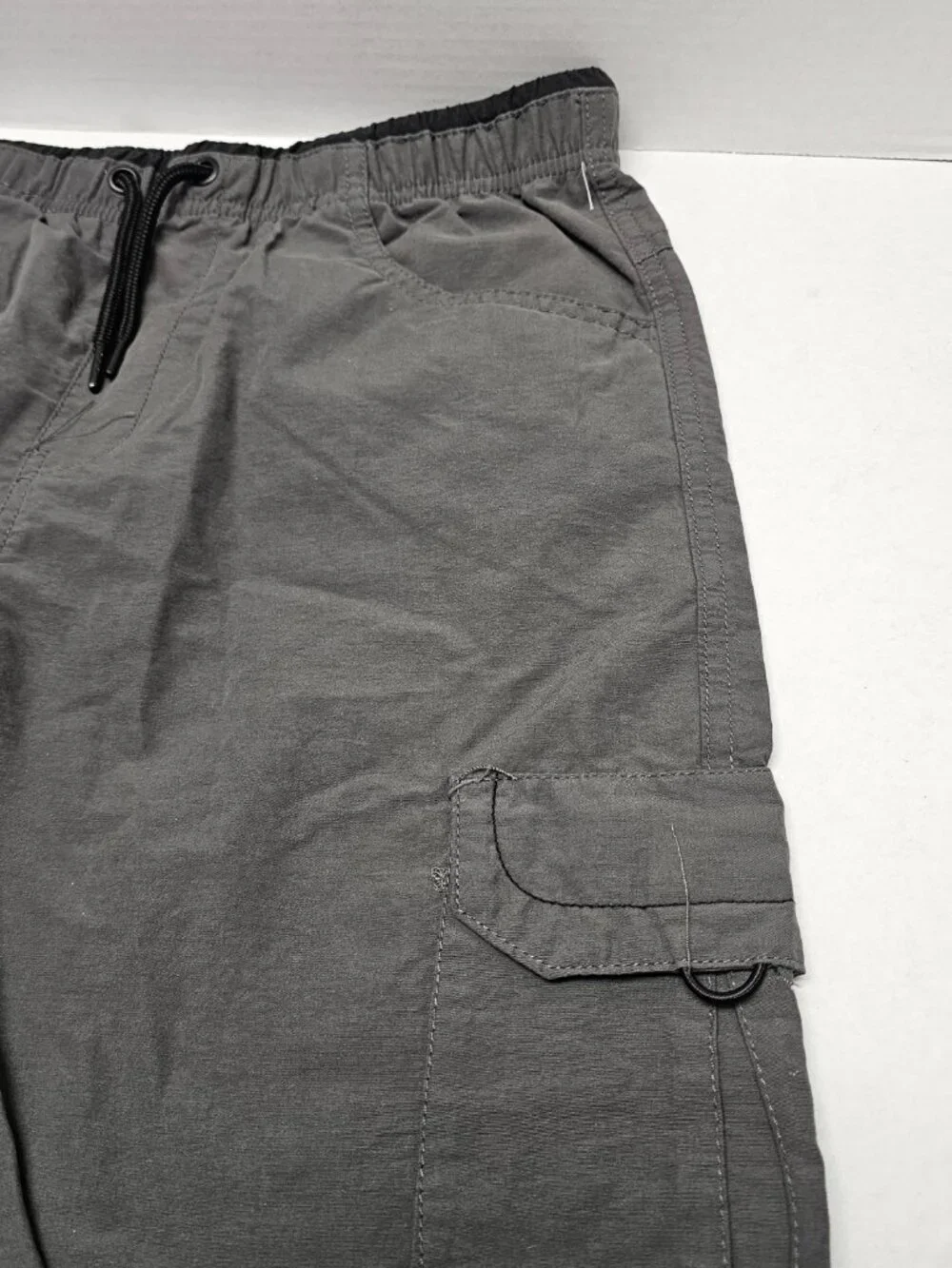 New Youth Teen Boys Univibe Gray Black Drawstring Cargo Shorts Pockets 16